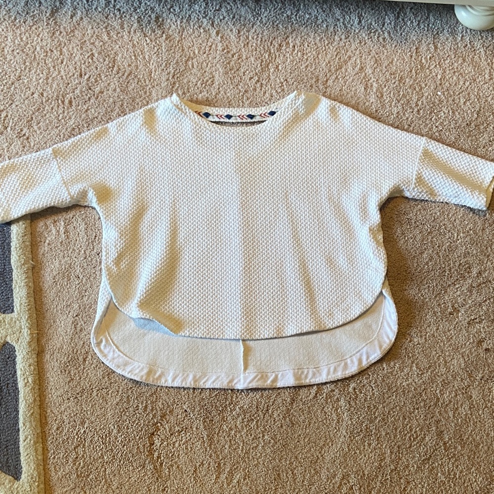 Deletta Cream Textured Top